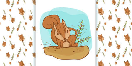 landing squirrelのイラスト素材