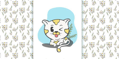 cute white kittyのイラスト素材