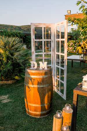 Wedding area decoration. Preparations for the wedding day.の写真素材