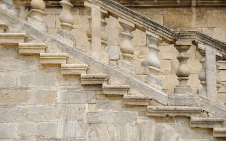Fragments of ancient architecture in the ancient castleの写真素材