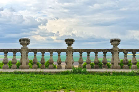 Ancient architecture of ancient railings. Old castle railingsの写真素材