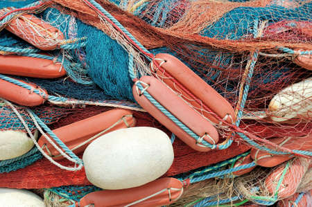 Abstract background with a fishing netsの写真素材
