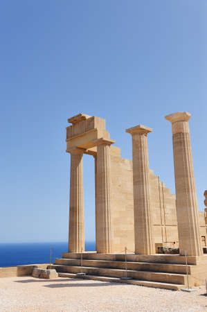 Ruins of ancient temple. Lindos. Rhodes island. Greeceの写真素材