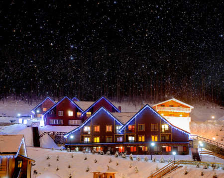 Decorated house with christmas lights