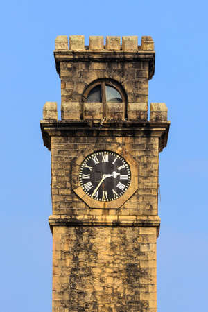 Old clock tower in Galle Fort Sri Lankaの写真素材