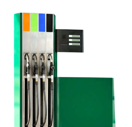 Gas station isolated over white backgroundの写真素材