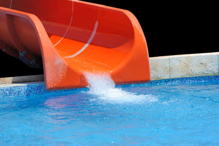 Colorful water slides at the water parkの写真素材
