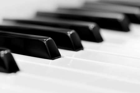 Close-up of piano keyboard. Close frontal viewの写真素材