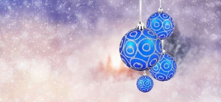 Winter background with christmas ball. Christmas conceptの写真素材
