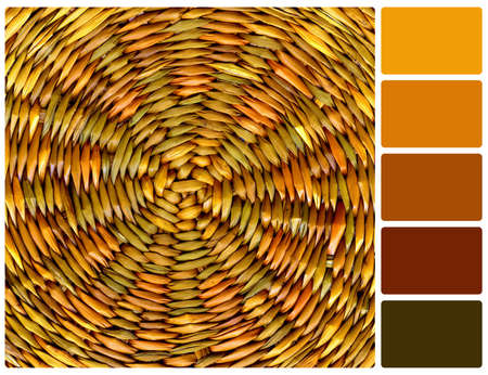 Texture of wicker basket. Colour palette with complimentary colour swatches
