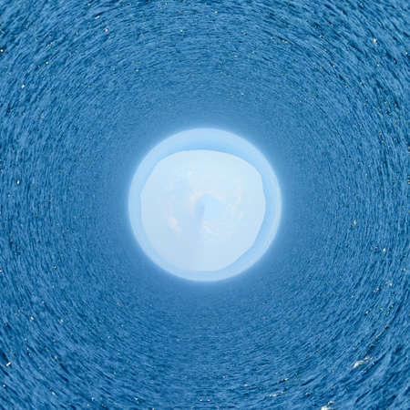 360 degree view of Summer panoramic view of the sea and mountain rangeの写真素材