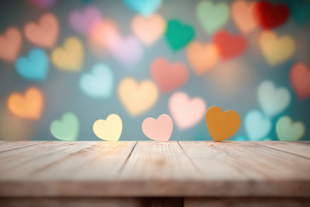 Retro candy heart background in pastel colors. Illustration, Generative AIの素材