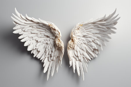 Beautiful angel wings on a light background. Generative AIの素材