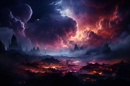 Exploring the Cosmic Dance of Galaxies and Dark Matter. AI generativeの素材