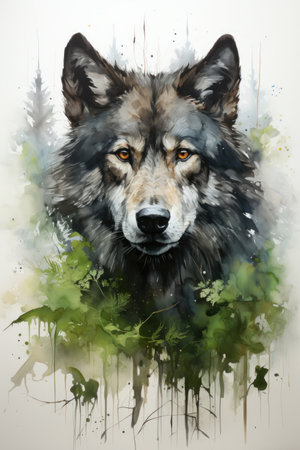 Illustration bear in watercolor. Animal on a white background. Generative AIの素材