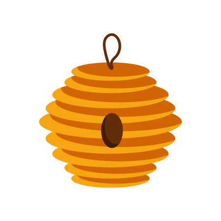 Yellow honey hive vector image. Cartoon illustrationのイラスト素材