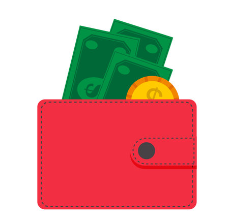 Wallet icon vector Money Icon vector. wallet with moneyのイラスト素材