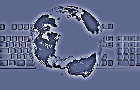 3D render of a digital worldの写真素材