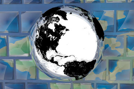 3D render of a digital worldの写真素材