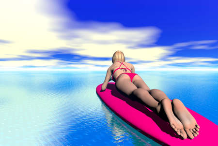 3D render of a womans surfer