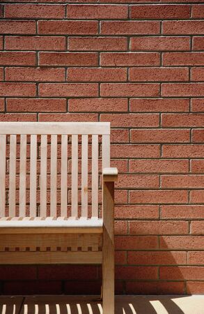 bench and bricksの写真素材