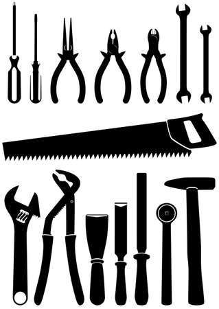   illustration set of 15 different tools.のイラスト素材