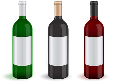   illustration of three realistic wine bottles.のイラスト素材