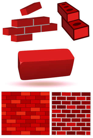 Brick and wall illustration set.のイラスト素材