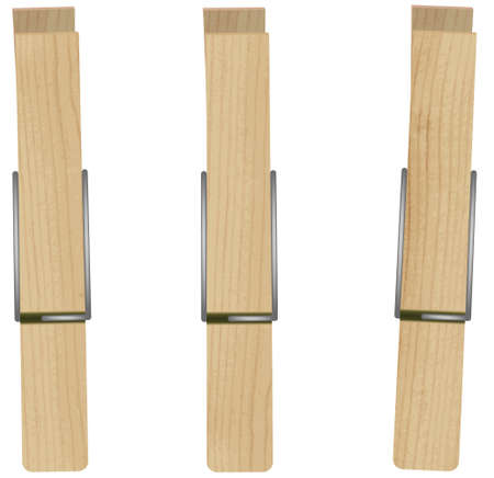 illustration of three clothespins.のイラスト素材