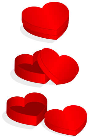  illustration of heart shaped valentine box.のイラスト素材