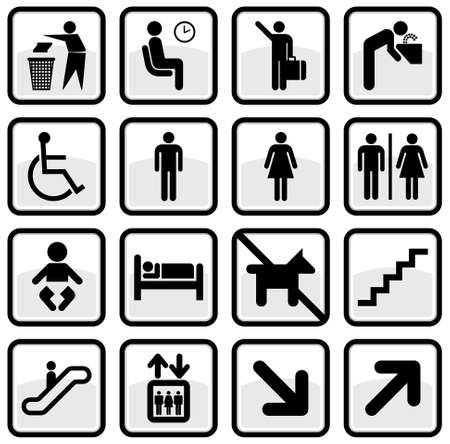  illustration set of international direction signs.のイラスト素材