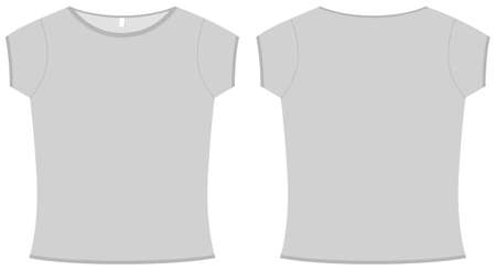 Basic ladies T-shirt template   illustration.のイラスト素材