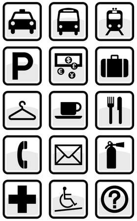  set of international service or direction signs.のイラスト素材