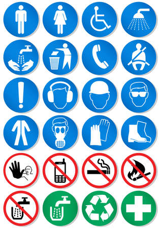   illustration set of different international communication signs.のイラスト素材