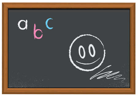 Vector illustration of a chalkboard with wooden frame. All vector objects are isolated and grouped. Colors and transparent background color are easy to customize.のイラスト素材