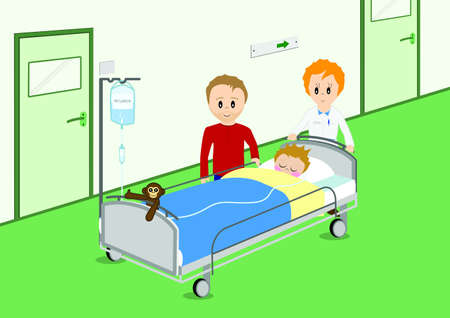 Child recovering from surgeryのイラスト素材