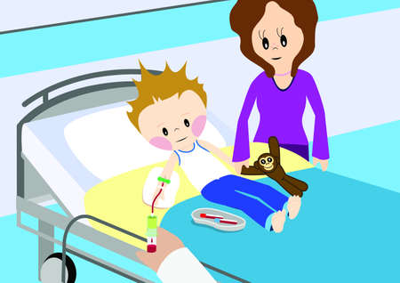 Nurse taking blood from childのイラスト素材