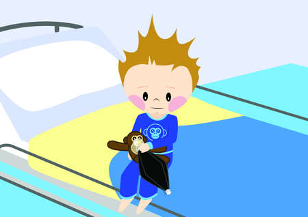 Child is getting prepared for operationのイラスト素材