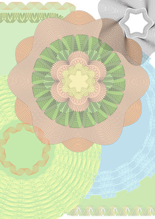 Guilloche design elementsのイラスト素材