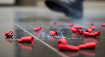 Smoke Rising from Stepped-On Firecrackersの素材