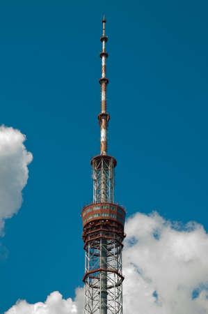 Kiev television tower above cloudsの写真素材