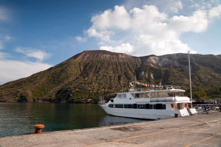 Boat mooring on the island of Vulcano