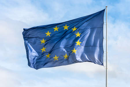 Flag of the European union waving in the wind 