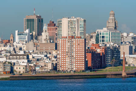 Montevideo cityscape from port district