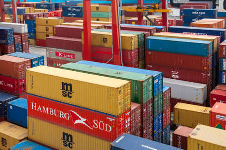 Buenos Aires, Argentina - December 17, 2012: Shipping containers at the Port of Buenos Aires,...