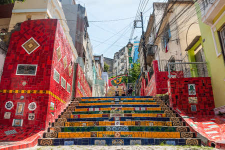 Rio de Janeiro, Brazil - December 21, 2012: The Stairway Selaron in Lapa, Rio de Janeiro, Brazil....