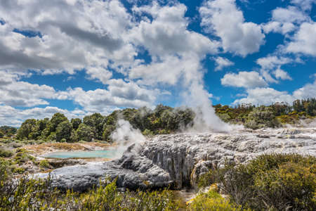Pohutu Geyser - Rotorua - North Island - New Zealandの写真素材
