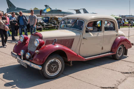 Kyiv, Ukraine - April 26, 2015: The festival "Old Car Fest 2015", showed an elegant Mercedes-Benz 170V (W136)  vintage model at April 26, 2015 in Kiev, Ukraine. Between 1936 and 1939 it was Mercedes' top selling model. The  festival "Old Car Fest 2015" waのeditorial素材