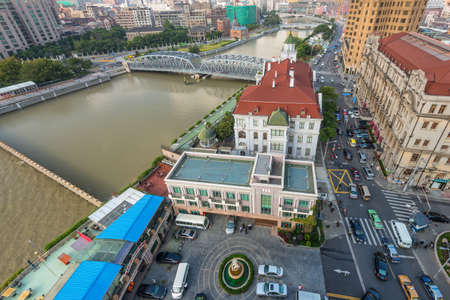 Shanghai, China - October 23, 2013: Top view of the Russian Consulate General in Shanghai, China.