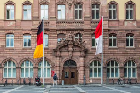 Frankfurt am Main, Germany - May 23, 2016: Detail of the Old Town Hall on the Paulsplatz square in Frankfurt am Main, Germany. The entire building complex consists of nine houses, encircling six courtyards.のeditorial素材